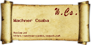 Wachner Csaba névjegykártya